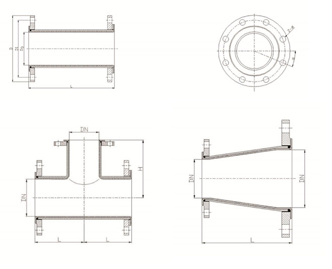 襯膠管道結構示意圖